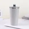 Taza térmica de acero inoxidable 304, termo de doble pared con popote, diseño elegante, portátil, adecuada para estudiantes, unisex, para café y agua
