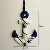 Promoção de fábrica 33cm estilo mediterrâneo âncora âncora termômetro gancho decorativo pingente de artesanato em madeira