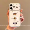 Adequado para Capa de Celular Apple 17, Proteção Completa da Lente, Design Simples e Único, 16Pro Desenho Animado Anti-Queda Nicho Jenga Cachorrinho