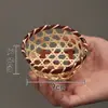 Mini cesta tejida de bambú, cesta de frutas tejida artesanalmente creativa, cesta de almacenamiento para el hogar, pala para verduras, cesta para lavar arroz