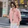 Jaqueta curta jeans macia casual retrô estilosa para mulheres, novo modelo de primavera e outono com caimento solto para pessoas petite, top jaqueta off-white