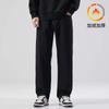 Pantalones vaqueros elásticos negros Hanska para hombre, marca de moda de otoño e invierno, estilo americano, rectos, sueltos, con forro polar, pantalones largos casuales para hombre