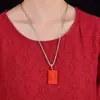 Collar Colgante de Cuerda Exquisita de Cinabrio Mineral Original Samantabhadra Alto Contenido Arena Imperial Roja Arena Roja Colgante Amuleto Venta al por Mayor