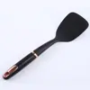 Exclusivo transfronteiriço: Conjunto de utensílios de cozinha de nylon de nove peças com cabos banhados a ouro rosa, incluindo conchas de sopa e espátulas, para uso na cozinha