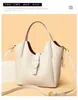 Bolsa Cesta de Couro Macio 2025 Nova Retro Nicho Bolsa de Mão para o Dia a Dia Grande Capacidade Elegante Moda Bolsa Transversal