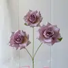 3 Rosas Artificiais Elsa para Decoração de Cena de Casamento, Decoração de Casa e Hotel, Rosas para Atacado Transfronteiriço