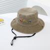 Sombrero de pescador infantil transfronterizo de AliExpress para niños y niñas, sombrero de cubo con visera solar bordado de cuatro excavadoras de dibujos animados, sombrero infantil para niños de 3 a 8 años