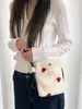 511132 Bolso Cruzado Suave Ins Flor de Felpa Bolso Casual para Viajes Compras Axila Bolso para Teléfono Móvil Bolso de Hombro
