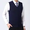 Chaleco de Lana para Hombre Otoño e Invierno 6, Cuello en V, Talla Grande, Chaleco de Punto Formal sin Mangas, Chaleco Casual sin Mangas para Hombres Jóvenes y de Mediana Edad