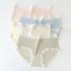 Pantalones de Algodón con Bacterias Lácticas Nube Mismo Estilo Encaje Verano Transpirables Cómodos Cintura Media Ropa Interior para Mujer Mujer 7A Antibacteriano Seda de Hielo