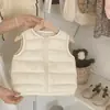 Colete infantil de algodão com enchimento de plumas, colete quente para meninas, colete espesso para meninos, adequado para outono e inverno, pode ser usado por dentro ou por fora