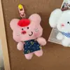 Colgante de Muñeco de Peluche Perro Peppa Pig Llavero Muñeca Corazón de Niña Llavero para Mochila de Estudiante