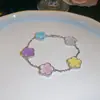 Pulsera de flor de acetato rosa con circonita, ligeramente dulce y delicada, fresca y dulce, joyería con sensación de lujo ligero y alta gama