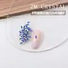 ZM Zirconia Nuevo Cristal Azul Súper Brillante de Fondo Plano para Uñas, Pedrería Azul de Forma Irregular, Mini Corazones Decoraciones para Uñas