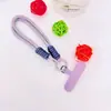 Pulsera corta de cuerda tejida Ins minimalista color block con doble hebilla, cordón para funda de teléfono universal, mochila versátil, pulsera de alta gama