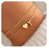Pulsera de Corazón Transfronteriza de Amazon Nueva Europea y Americana con 26 Iniciales Inglesas, Joyería Moderna, Tendencia, Sencilla y Elegante