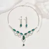 Preço Especial! Moda Europeia e Americana Novas Joias Atacado Conjunto de Colar e Brincos de Cristal Gema Gota d'Água de Alta Qualidade
