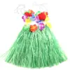 Falda de Hierba para Fiesta y Baile de 30 cm para Niños y Adultos, Disfraz Hawaiano en Colores Macarrón, Esencial para Actuaciones, con Borlas de Colores