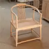 Móveis de berço branco liso berço branco olmo velho cadeira redonda branco cerdas brancas retro chapéu oficial dinastias Ming e Qing cadeira redonda Taishi branco liso estilo chinês novo