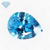Pedra Bruta Zircônia Azul Marinho em Forma de Pera Huagang Gem com Furo Único Gema Artificial Highland CZ em Forma de Gota