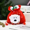 Bolsa Tote Criativa de Natal com Boneco 3D, Sacola de Doces, Várias Sacolas de Maçã, Sacola com Cordão, Tecido para Sacola de Presente Decorativa