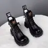 Botas estilo Martin com sola grossa, que aumentam a altura, para mulheres, nova coleção de inverno 2026, forradas com fleece e espessadas para aquecimento, botas de algodão com plataforma impermeável