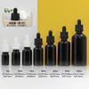Em estoque Garrafa de óleo essencial marrom 10ml frasco conta-gotas transparente 20ml frasco conta-gotas preto para óleo essencial 30ml Embalagem secundária marrom