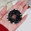 2024 cuerda para el pelo de felpa cálida de invierno con anillo de perlas, cuerda para el pelo de padre e hijo, romántica, con cuentas, cuerda gruesa para la cabeza, cabeza de bola, anillo para coleta alta, accesorios para el pelo