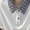 Camisa Polo Masculina Casual Versátil de Verão com Gola de Lapela, Manga Curta e Estampa Xadrez