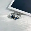 Pendientes de Estrella de Cinco Puntas Azules para Mujer, Pendientes Personalizados Estilo Coreano, Pendientes de Nicho de Moda Estilo Ins