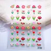 Populares Adesivos de Unhas 5D Embossados Simples para Bolo Cruz, Flores Realistas, Flocos de Neve, Materiais para Scrapbooking, Adesivos de Unhas