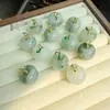Flor de Pessegueiro Recheada Seda Dourada de Xinjiang Jade Maçã Pequena Fruta da Paz Pingente Pingente de Jade Seguro e Pacífico Colar DIY