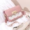 Bolso Cuadrado Pequeño para Mujer Shichen con Bloques de Color Fresco, Correa Ancha Floral para el Hombro y Cierre en Forma de Corazón, Bolso Cruzado Pequeño Versátil