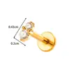 Piercing de Moda Geométrico Push-Pin em Liga de Titânio G23/F136 para Lábio e Hélix