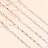 Collar Coreano de Plata Pura S999 Cadena de Plata Cadena de Lingote de Plata Cadena de Semilla de Melón Cadena de Corazón Flecha Cadena para Clavícula de Mujer Venta al por Mayor
