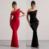 Comércio Exterior Europeu e Americano 25 Novas Mulheres Sexy Gola de Uma Linha Nó Slim Fit Quadril Elegante Elegante Vestido Vestido de Festa Saia Longa