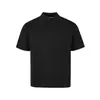 Camiseta de manga corta para hombre, diseño de cuello de pétalo de media altura de verano, versión coreana, anti-pilling, cuello alto, corte limpio