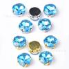 Venta al por mayor de fábrica Colorido Cuatro Garras Cuadrado Grueso Vidrio Cosido a Mano Diamante Multifacético con Base DIY Ropa Accesorios para la Cabeza Joyería