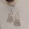 Brincos de Férias na Praia estilo étnico retrô com design de borla feito à mão, temperamento feminino, Miao de Yunnan, brincos longos versáteis