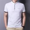 Camiseta de Manga Corta para Hombre Verano Ligera para Hombres Maduros Camisa Polo de Cuello Mao Camiseta Elástica Casual Simple Color Puro Versátil Dropshipping