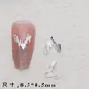 Manicura Nueva de Celebridad de Internet Producto Terminado Aleación de Seda Reflectante Tira Metálica para Uñas Decoración de Uñas en Forma de Corazón Plata Brillante
