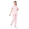 Uniformes de trabajo de manga larga y corta para Amazon transfronterizos, uniformes de enfermería, ropa de trabajo para médicos hombres y mujeres, conjunto de dos piezas elástico de secado rápido