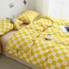 Juego de cuatro piezas de sábanas al por mayor funda de edredón de algodón lavado juego de tres piezas para cama funda de edredón de color sólido juego de 4 piezas de ropa de cama textiles para el hogar Nantong
