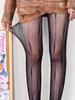 Linha de Pendurar Geométrica Estilo Francês Meia Jacquard de Rede Meia para Meninas Quentes Estilo Frio Meia de Seda Preta Sexy