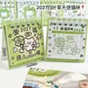 Lindo gato trébol de cuatro hojas 2027 mini calendario de escritorio, alto atractivo estético, estilo femenino, mini calendario para estudiantes, decoración de escritorio