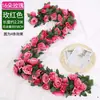 Enredadera de rosas flores artificiales para decoración, cubriendo tuberías de aire acondicionado interiores, embelleciendo tuberías de calefacción, hojas verdes de plástico, flores pequeñas falsas