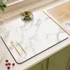 Esterilla Drenante con Patrón de Mármol para Cocina Transfronteriza Esterilla de Tierra de Diatomeas para Encimera Mesa de Comedor Esterilla Absorbente de Agua Aislante de Calor Temu Al por Mayor en Stock