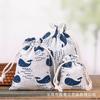 Nova Bolsa de Armazenamento de Brinquedos Infantis Dispersos de Linho Estampado Fofo de Desenho Animado com Bolso e Cordão de Algodão e Linho