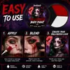 Paleta de Pintura Corporal Halloween KineShineX, Pintura Facial y Corporal Roja, Negra y Blanca para Fiestas
