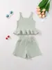 Conjunto de Tirantes a Cuadros para Niñas Estilo Verano 2026, Conjunto de Dos Piezas de Pantalones Cortos para Bebé Estilo Coreano, Ropa Casual Elegante para Niños